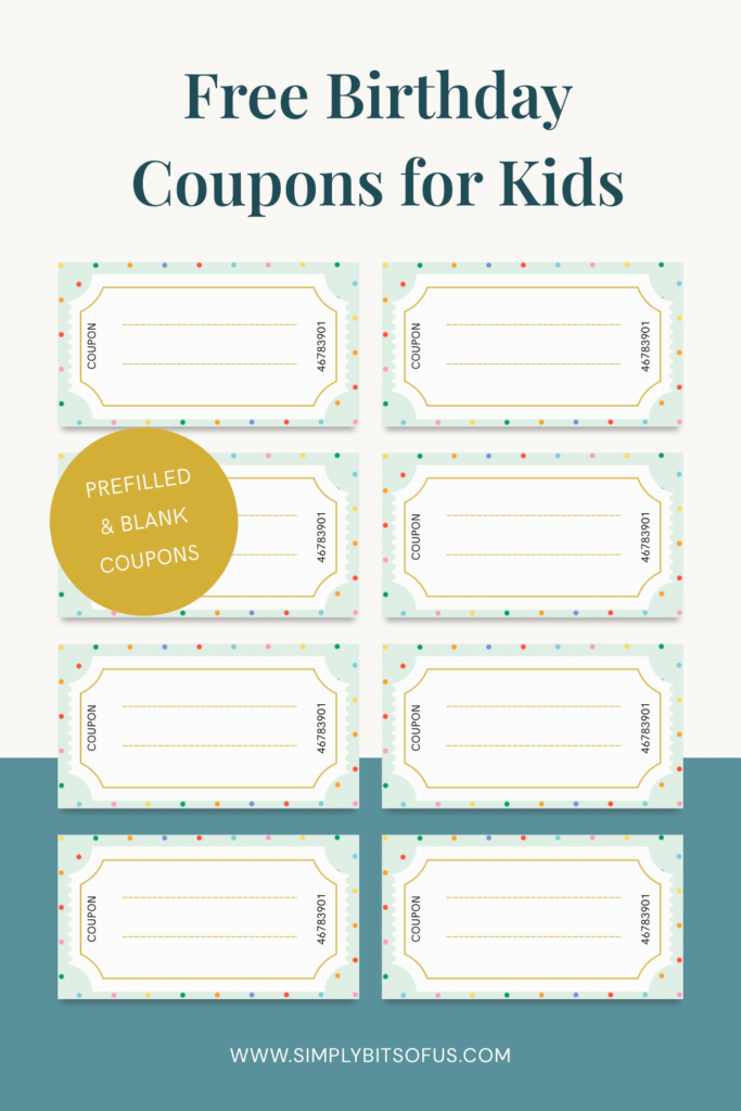 Birthday coupons for kids