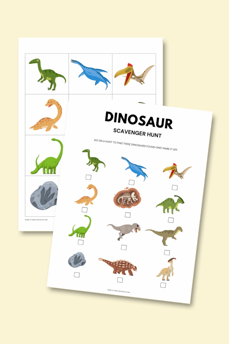 Easy and Fun Dinosaur Scavenger Hunt Printable for Children