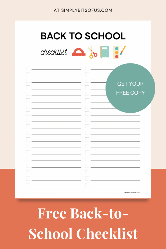back to school checklist printable