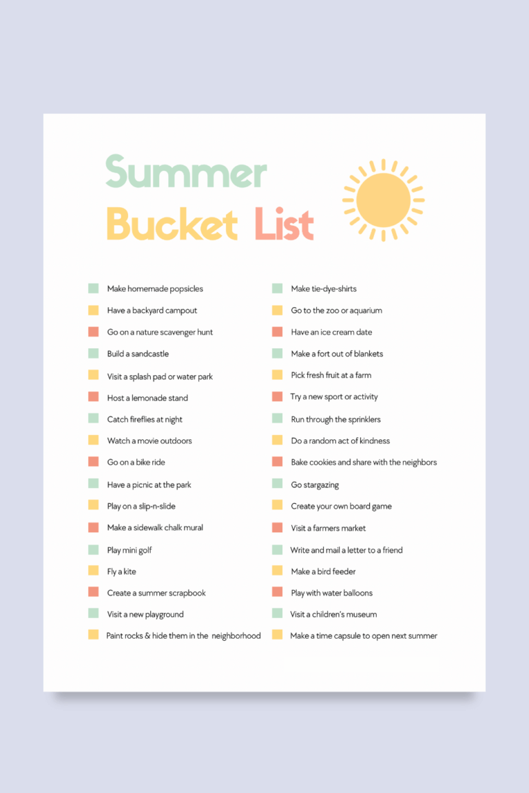 Your Go-To Summer Bucket List Template for Kids’ Activities