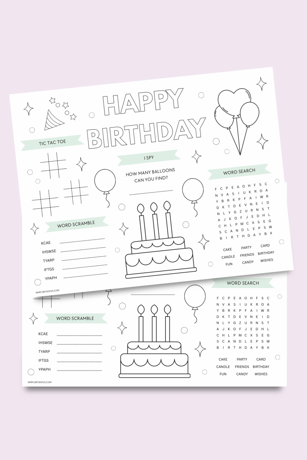 Keep Little Hands Busy with a Birthday Placemat Activity Page