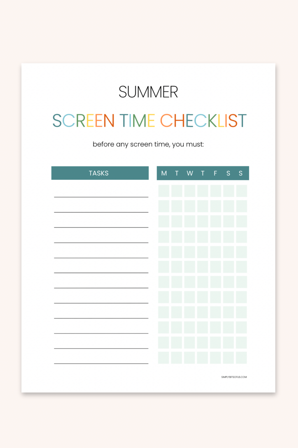 Keep Kids on Track with This Easy Summer Screen Time Checklist